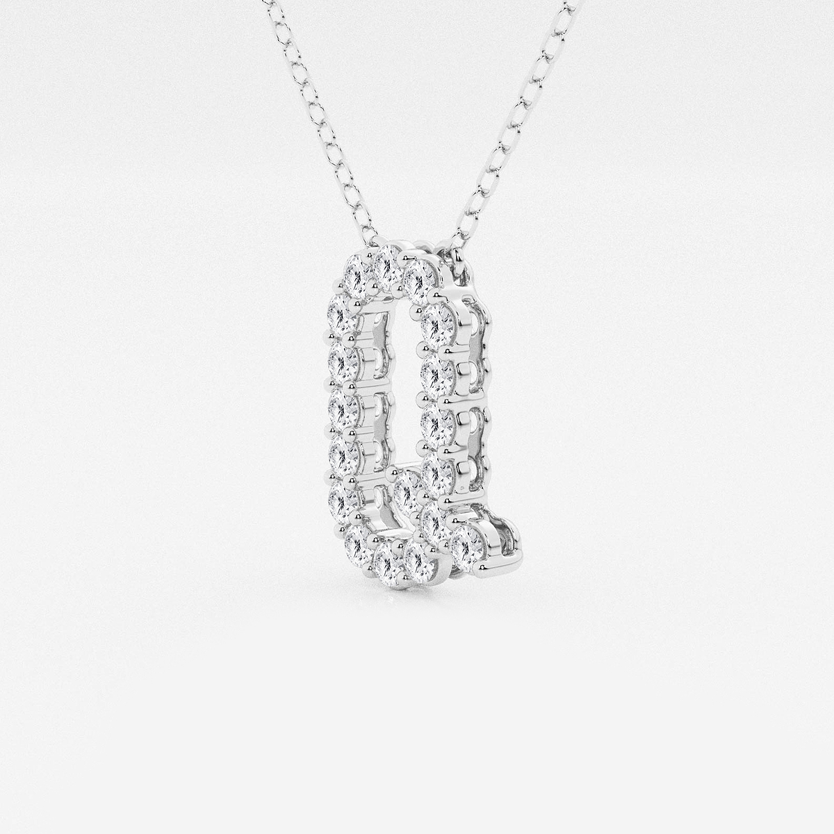 Additional Image 1 for  2/5 ctw Round Lab Grown Diamond Initial Q Personalized Pendant