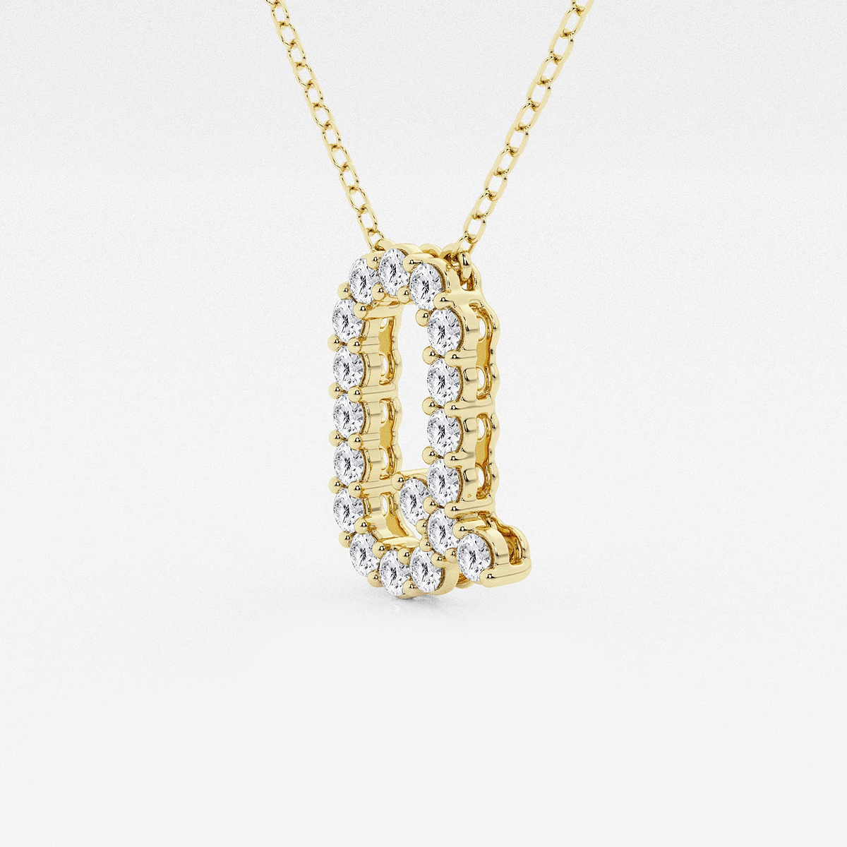 Additional Image 1 for  2/5 ctw Round Lab Grown Diamond Initial Q Personalized Pendant
