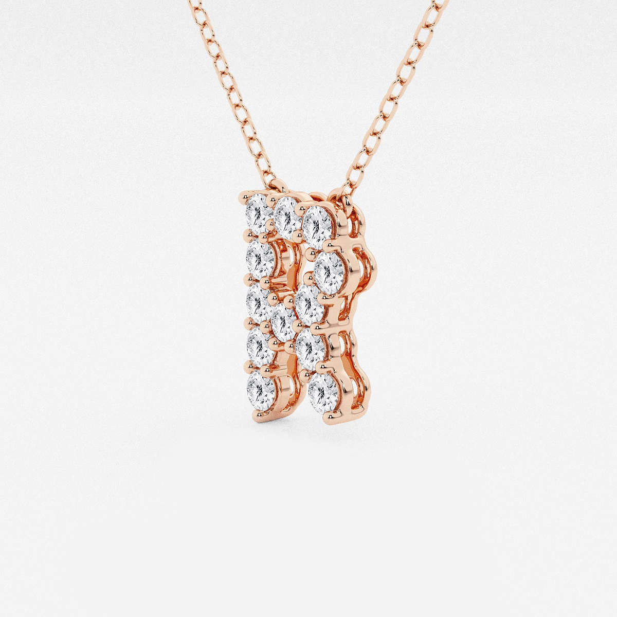 Additional Image 1 for  2/5 ctw Round Lab Grown Diamond Initial R Personalized Pendant