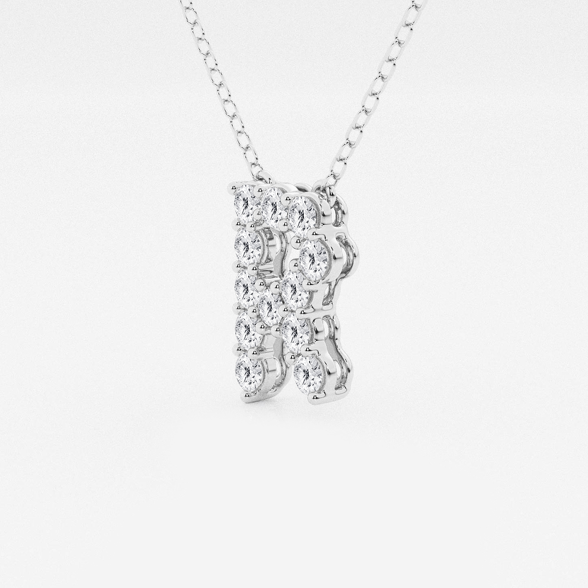 Additional Image 1 for  2/5 ctw Round Lab Grown Diamond Initial R Personalized Pendant