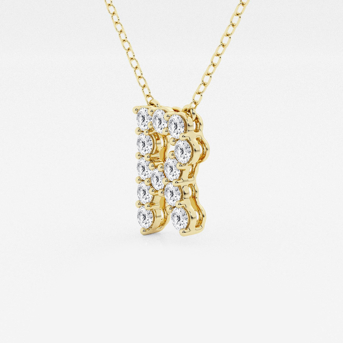 Additional Image 1 for  2/5 ctw Round Lab Grown Diamond Initial R Personalized Pendant