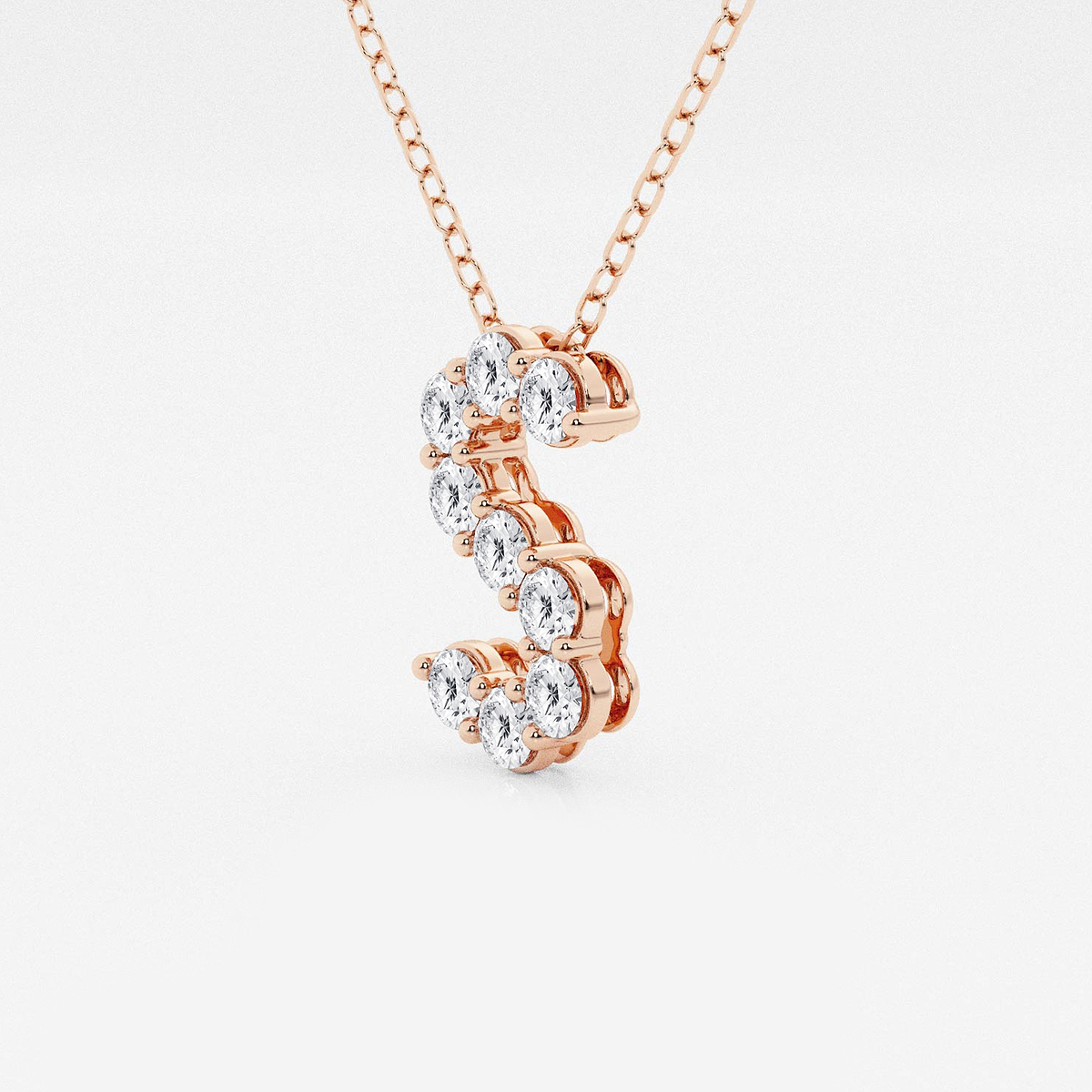 Additional Image 1 for  2/5 ctw Round Lab Grown Diamond Initial S Personalized Pendant
