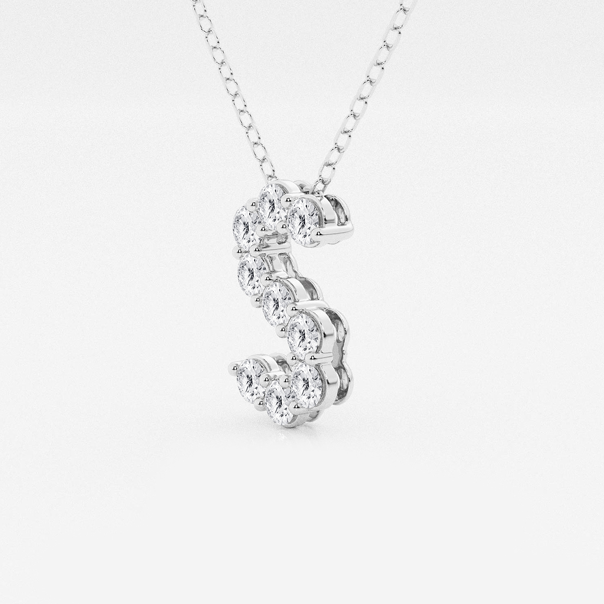 Additional Image 1 for  2/5 ctw Round Lab Grown Diamond Initial S Personalized Pendant