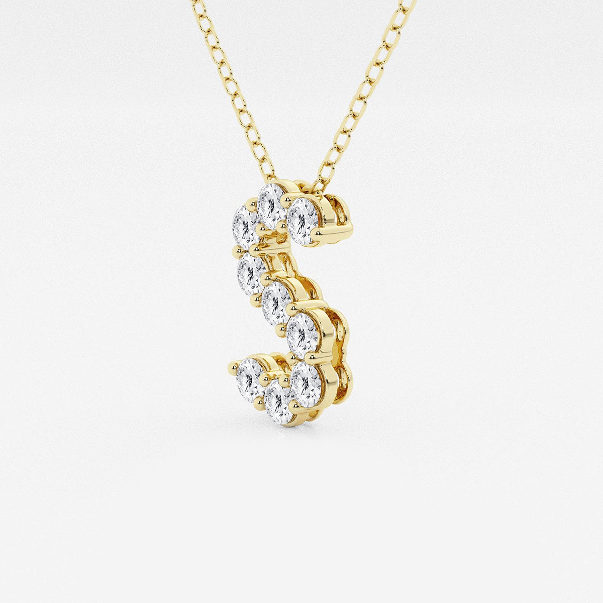 Additional Image 1 for  2/5 ctw Round Lab Grown Diamond Initial S Personalized Pendant