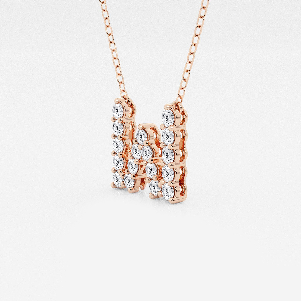 Additional Image 1 for  2/5 ctw Round Lab Grown Diamond Initial W Personalized Pendant