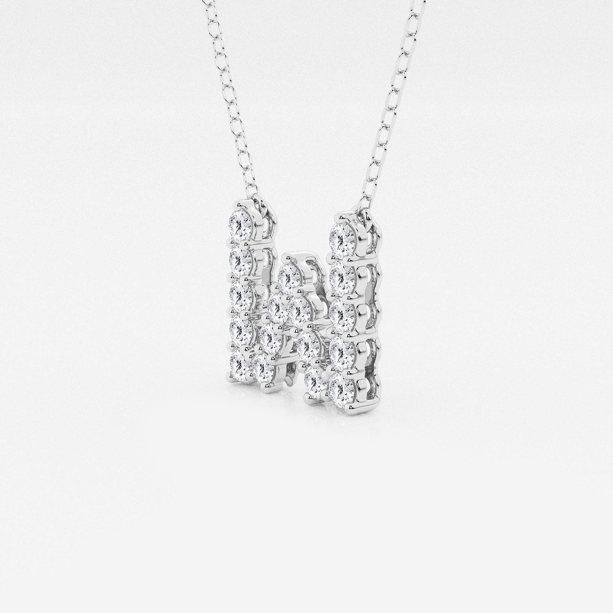 Additional Image 1 for  2/5 ctw Round Lab Grown Diamond Initial W Personalized Pendant