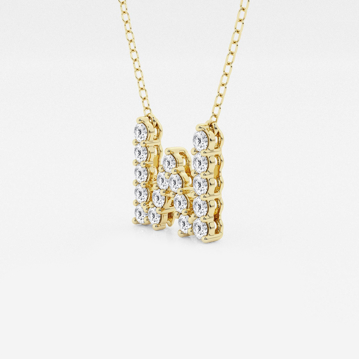 Additional Image 1 for  2/5 ctw Round Lab Grown Diamond Initial W Personalized Pendant