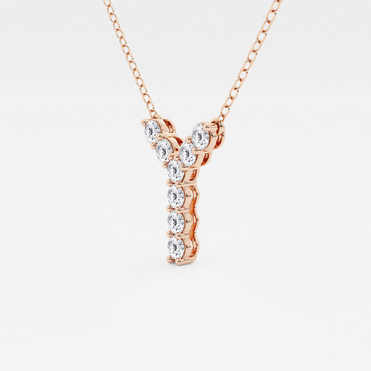 Additional Image 1 for  2/5 ctw Round Lab Grown Diamond Initial Y Personalized Pendant