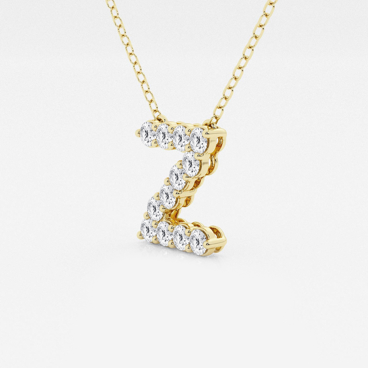 Additional Image 1 for  2/5 ctw Round Lab Grown Diamond Initial Z Personalized Pendant