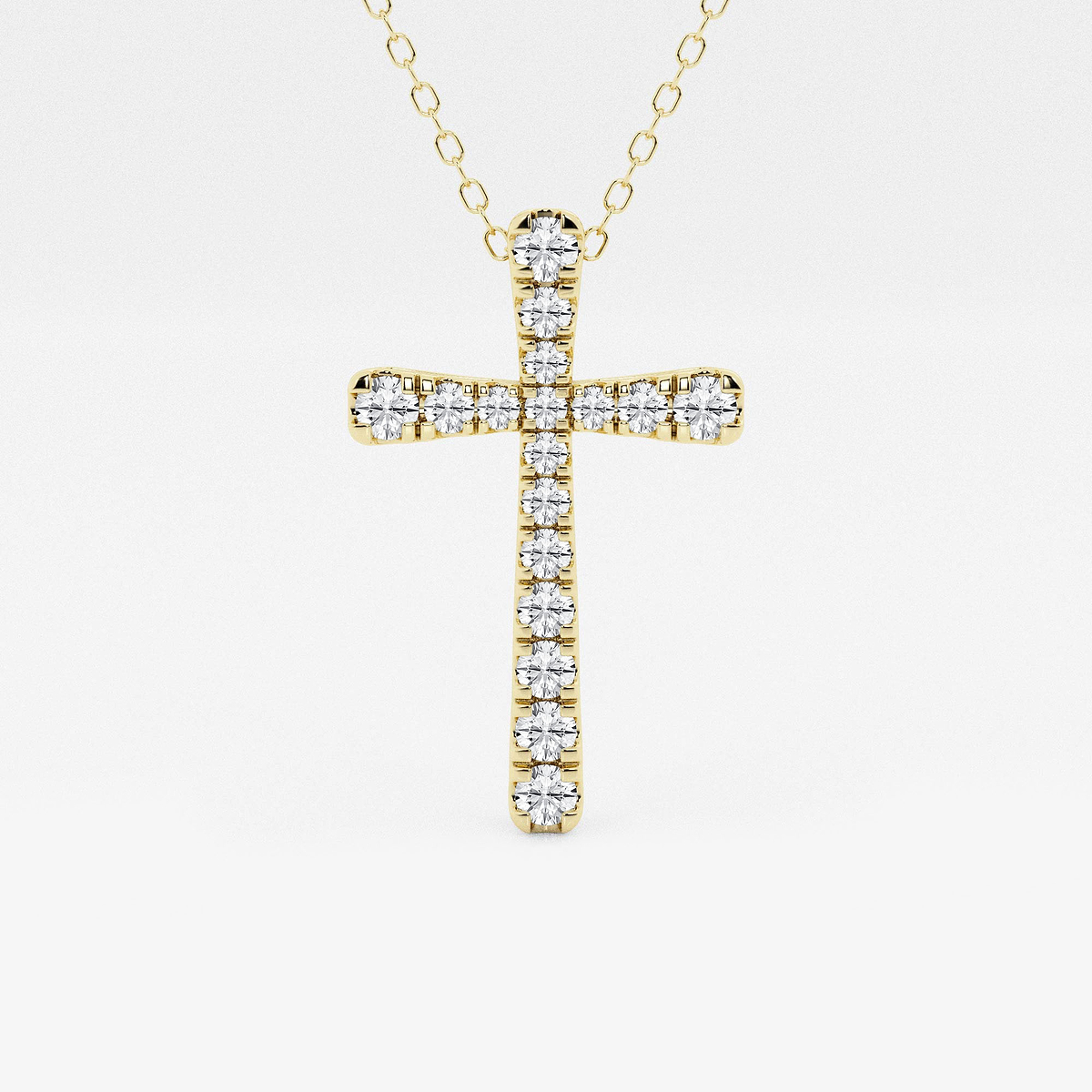 1/2 ctw Round Lab Grown Diamond French Pave Cross Pendant