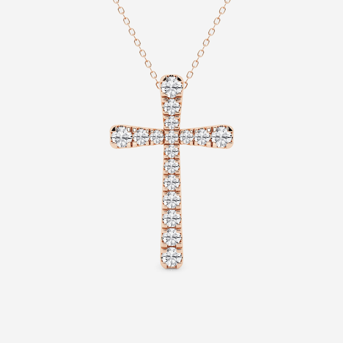 1 1/2 ctw Round Lab Grown Diamond French Pave Cross Pendant