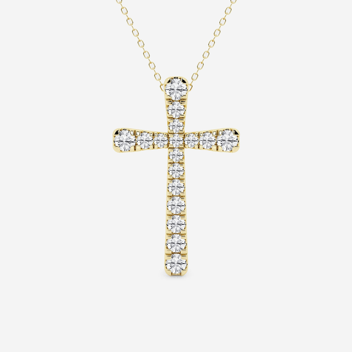 1 1/2 ctw Round Lab Grown Diamond French Pave Cross Pendant