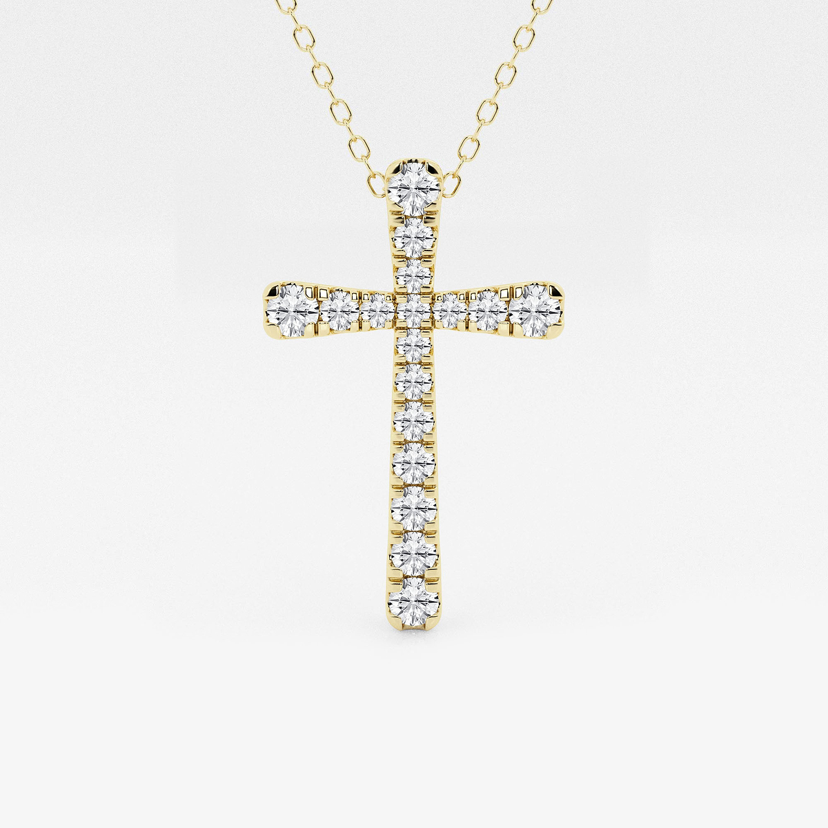2 ctw Round Lab Grown Diamond French Pave Cross Pendant
