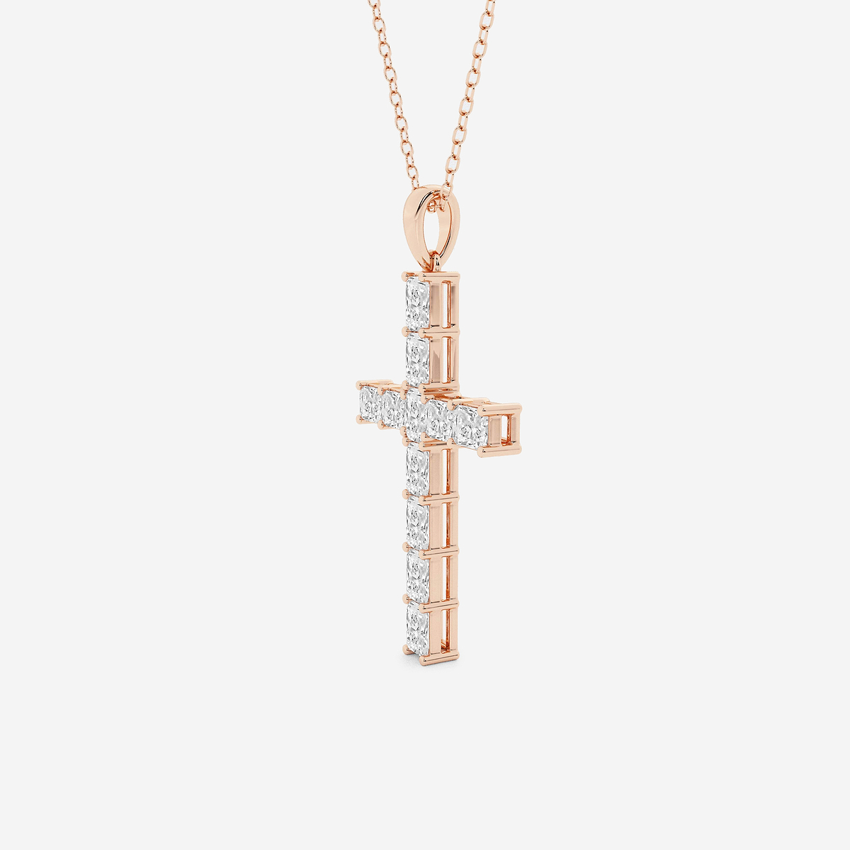 Additional Image 1 for  2 ctw Radiant Lab Grown Diamond Cross Pendant