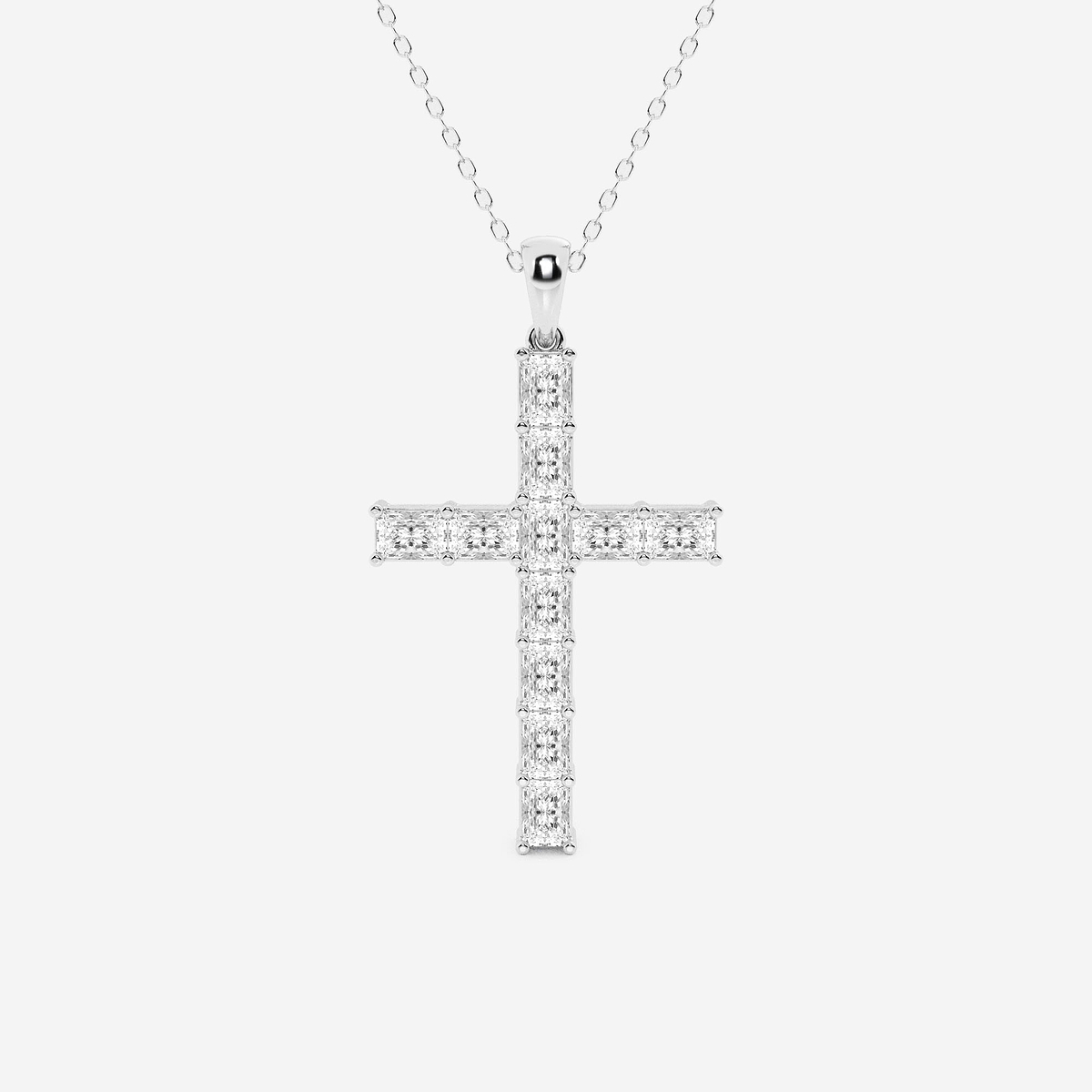 2 ctw Radiant Lab Grown Diamond Cross Pendant