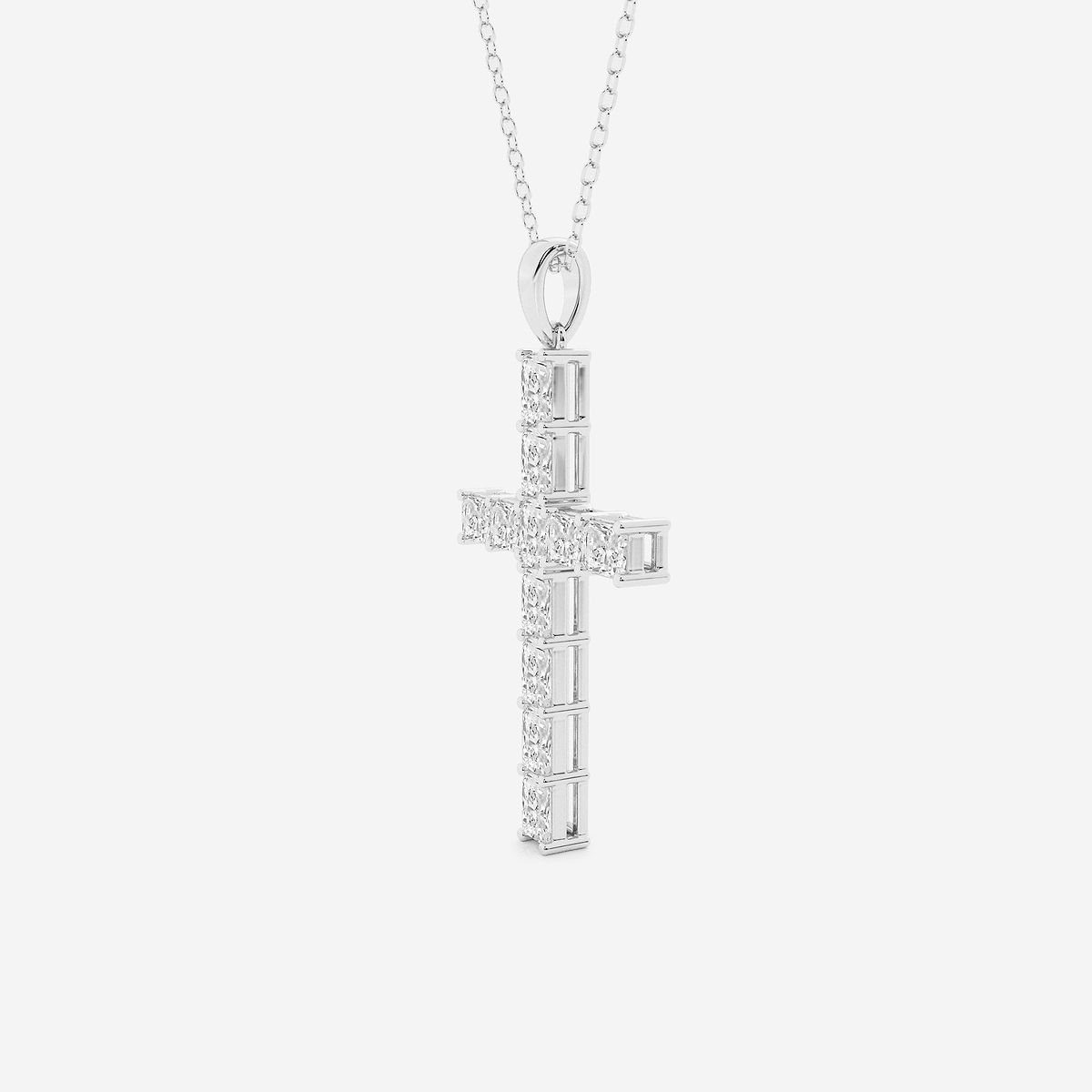 Additional Image 1 for  2 ctw Radiant Lab Grown Diamond Cross Pendant