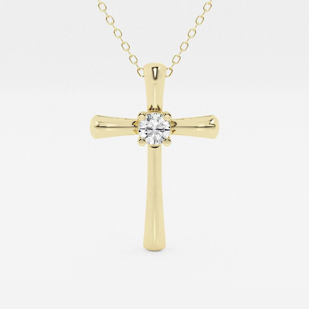 Vintage 14K Gold Cross Pendant with Silver hot Heart in center