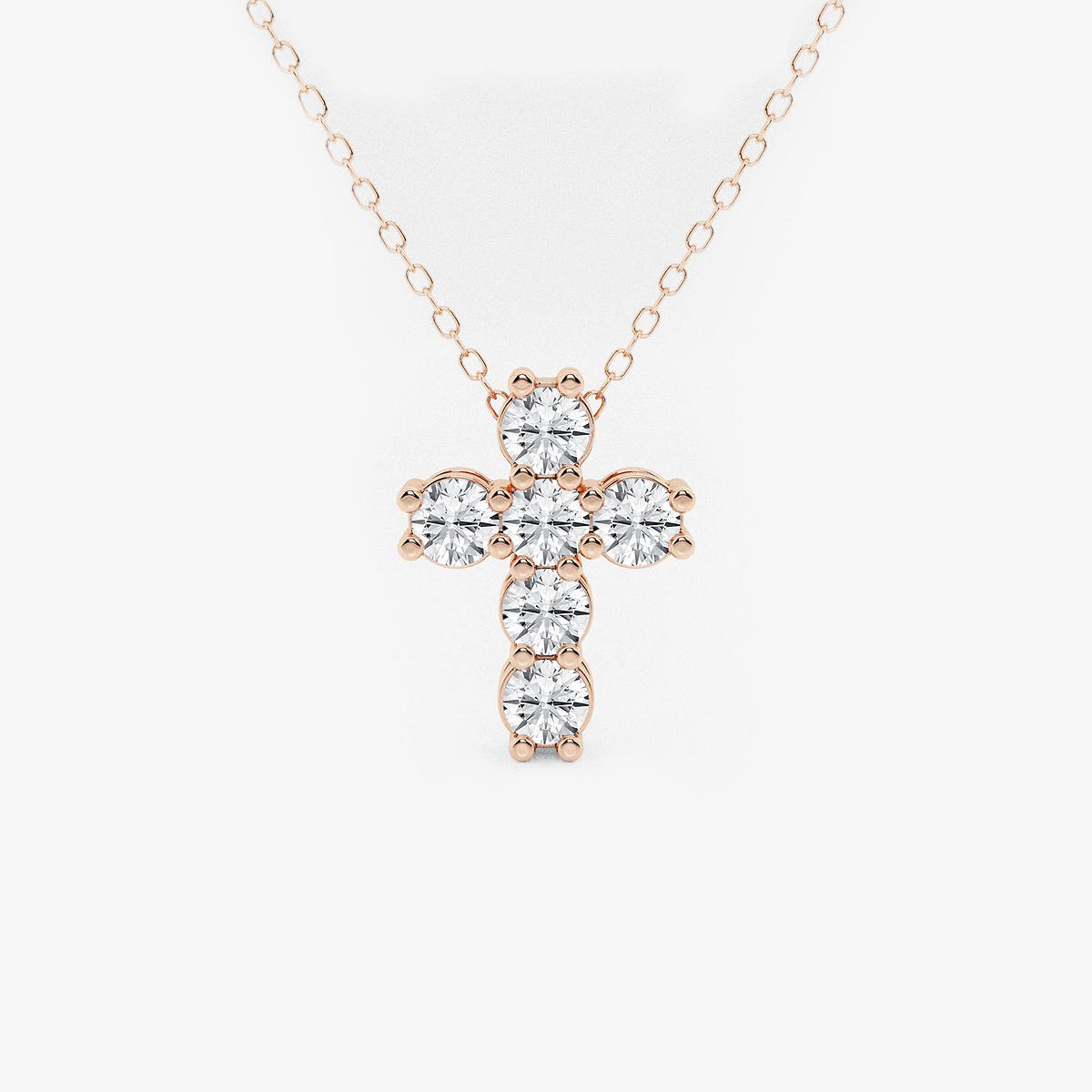 3 ctw Round Lab Grown Diamond Petite Cross Pendant