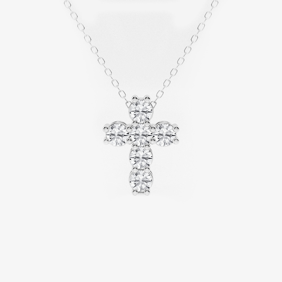 5 ctw Round Lab Grown Diamond Petite Cross Pendant