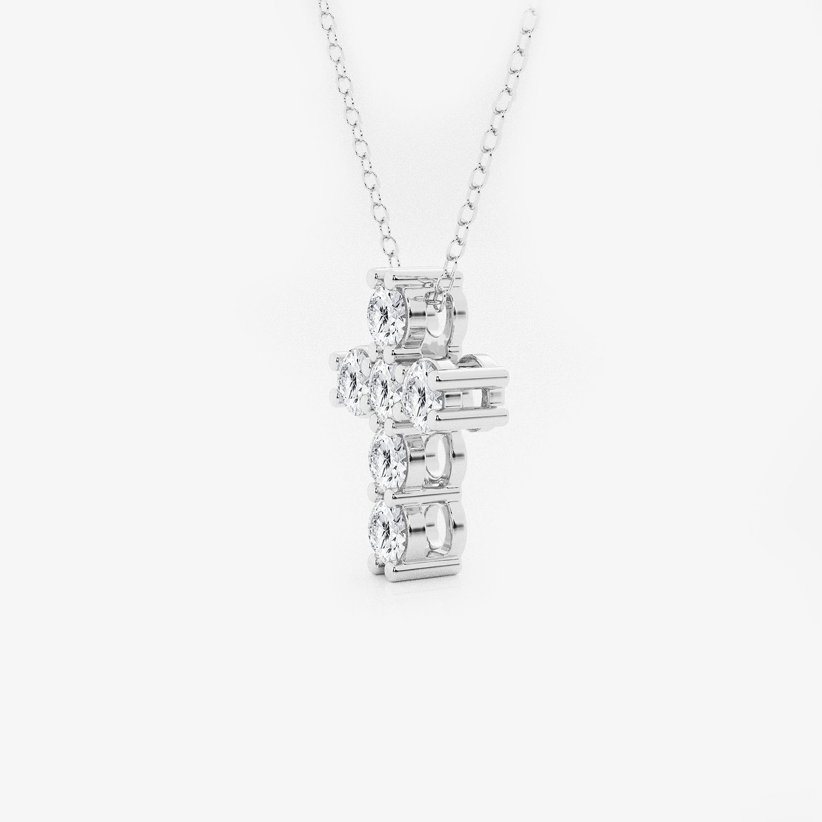 Additional Image 1 for  5 ctw Round Lab Grown Diamond Petite Cross Pendant