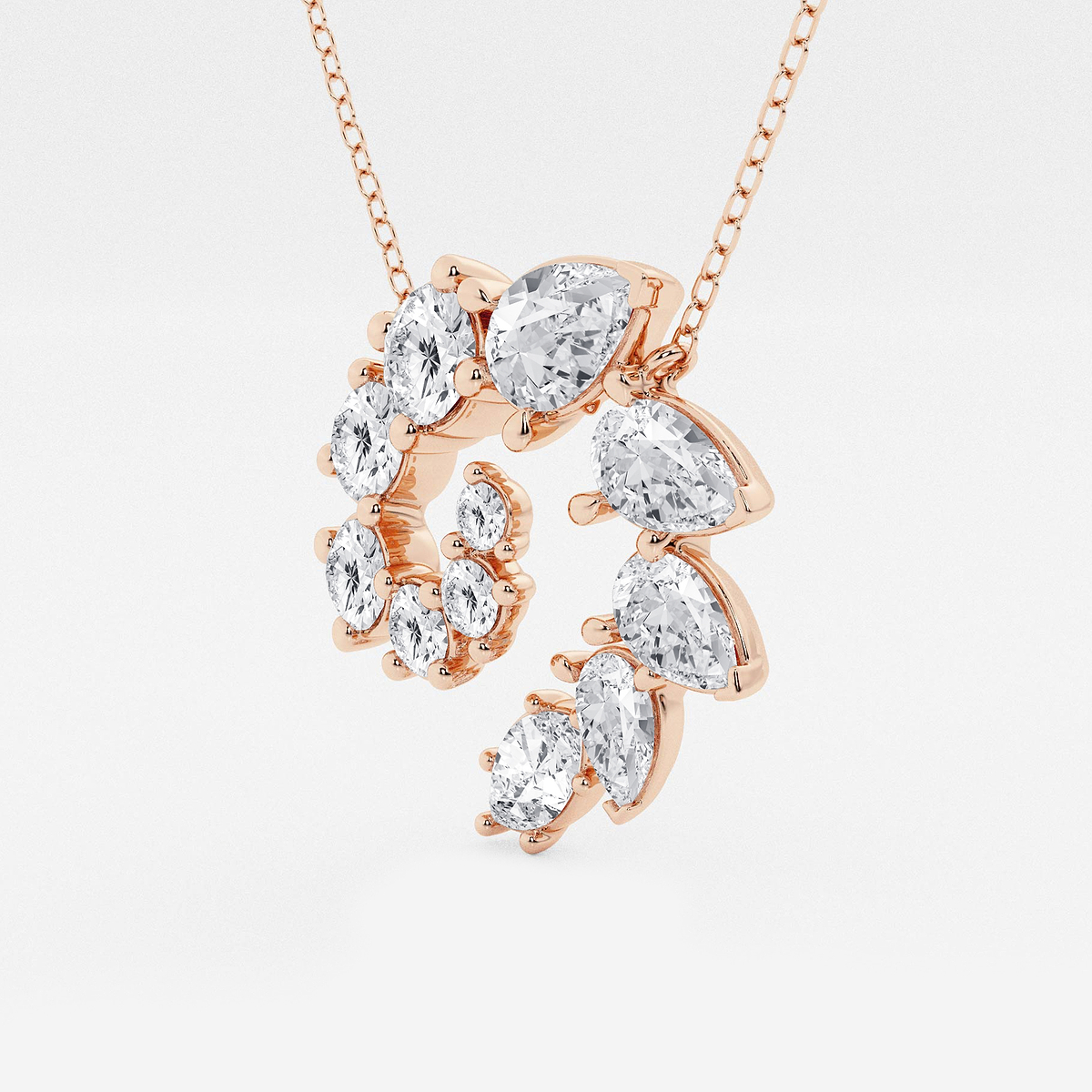 Additional Image 1 for  3 ctw Multi-Shape Lab Grown Diamond Swirl Pendant
