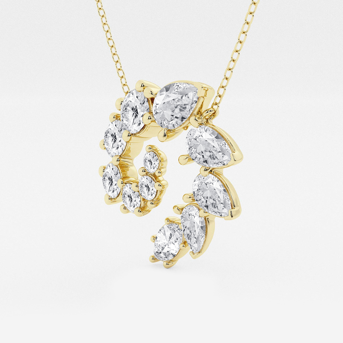 Additional Image 1 for  3 ctw Multi-Shape Lab Grown Diamond Swirl Pendant