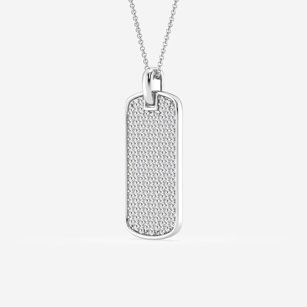 Additional Image 1 for  1 1/2 ctw Round Lab Grown Diamond Dog Tag Fashion Pendant