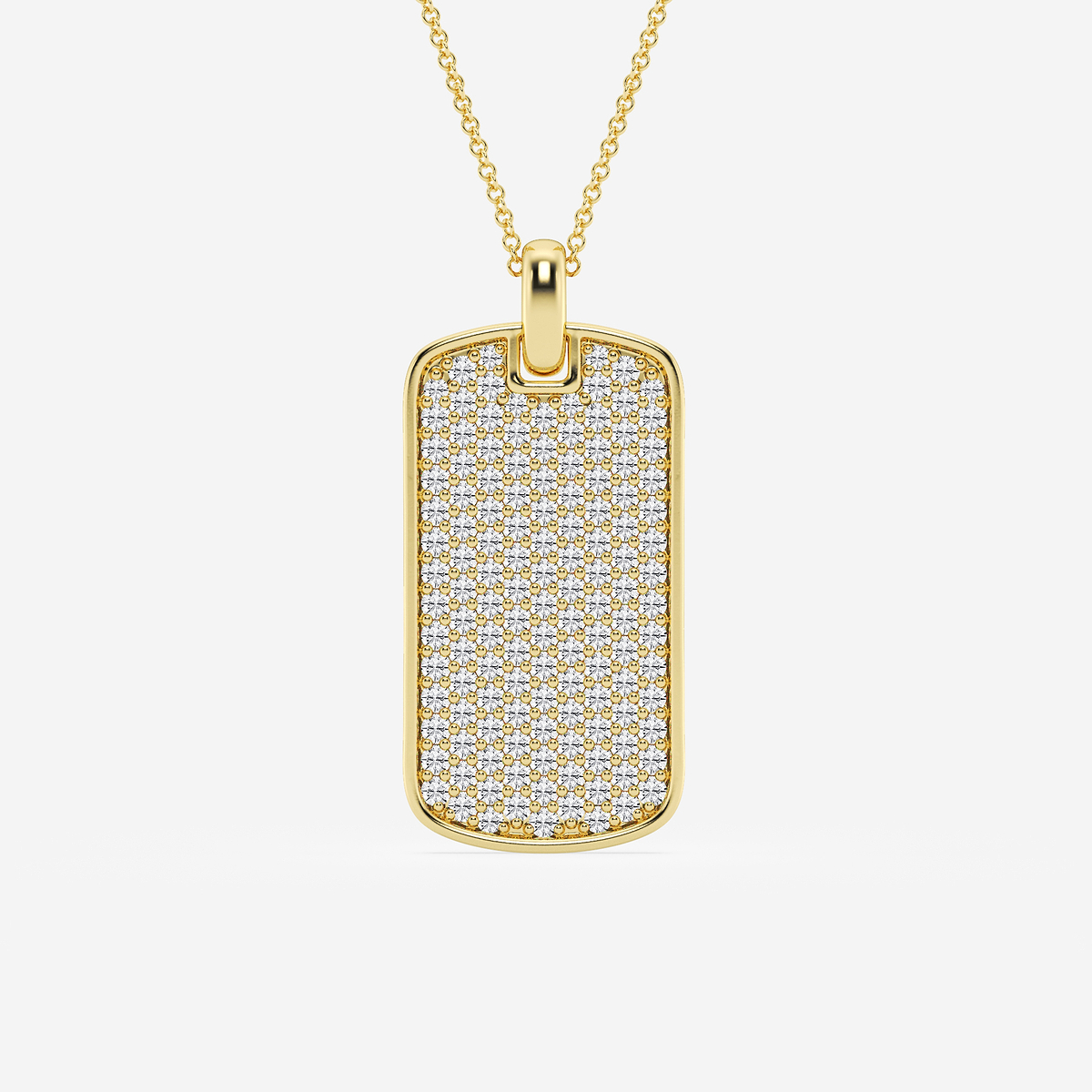 1 1/2 ctw Round Lab Grown Diamond Dog Tag Pendant