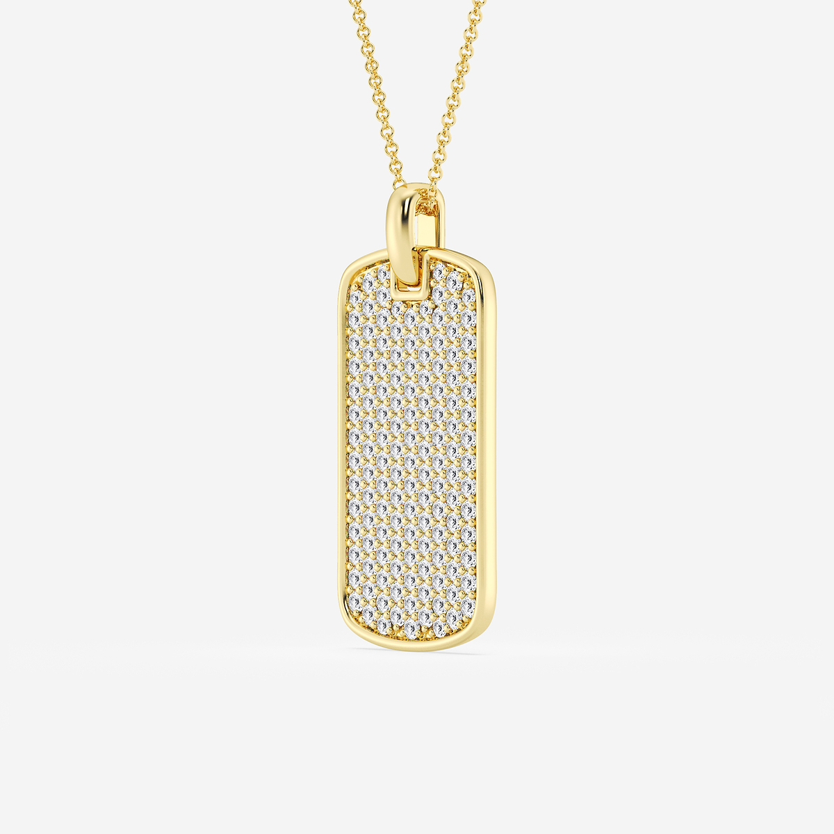 Additional Image 1 for  1 1/2 ctw Round Lab Grown Diamond Dog Tag Pendant