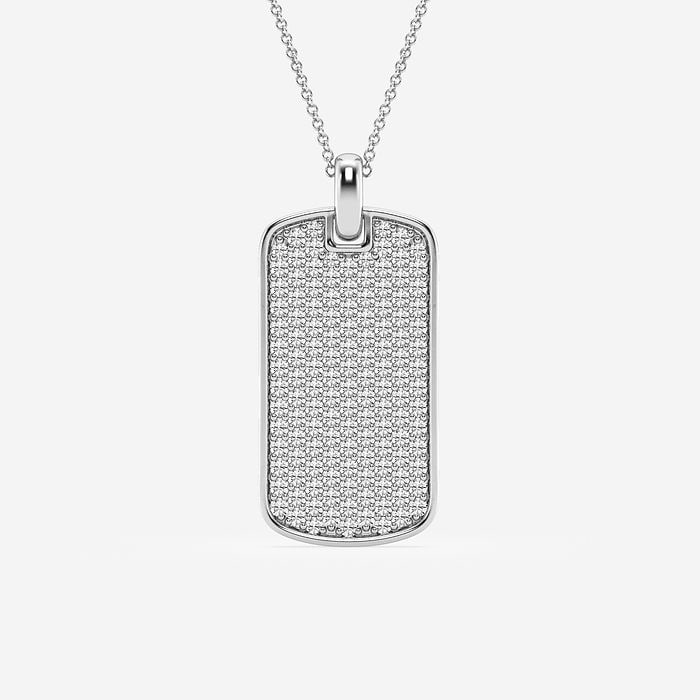 1 1/2 ctw Round Lab Grown Diamond Dog Tag Fashion Pendant