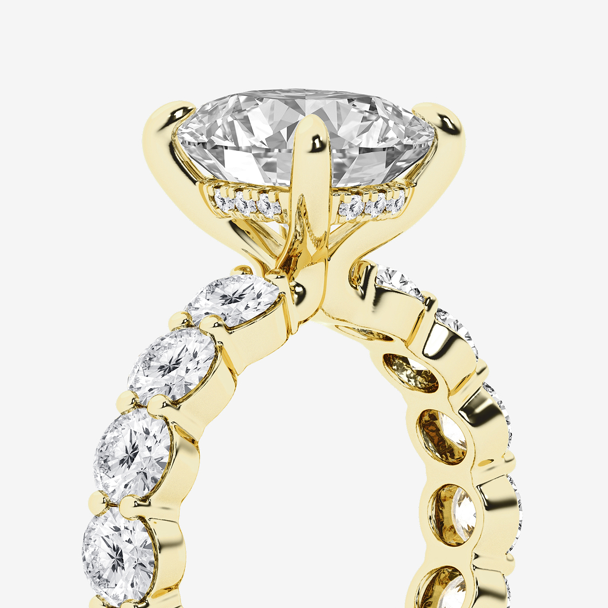 Additional Image 2 for  6 7/8 ctw Elongated Cushion Lab Grown Diamond Hidden Halo Eternity Engagement Ring