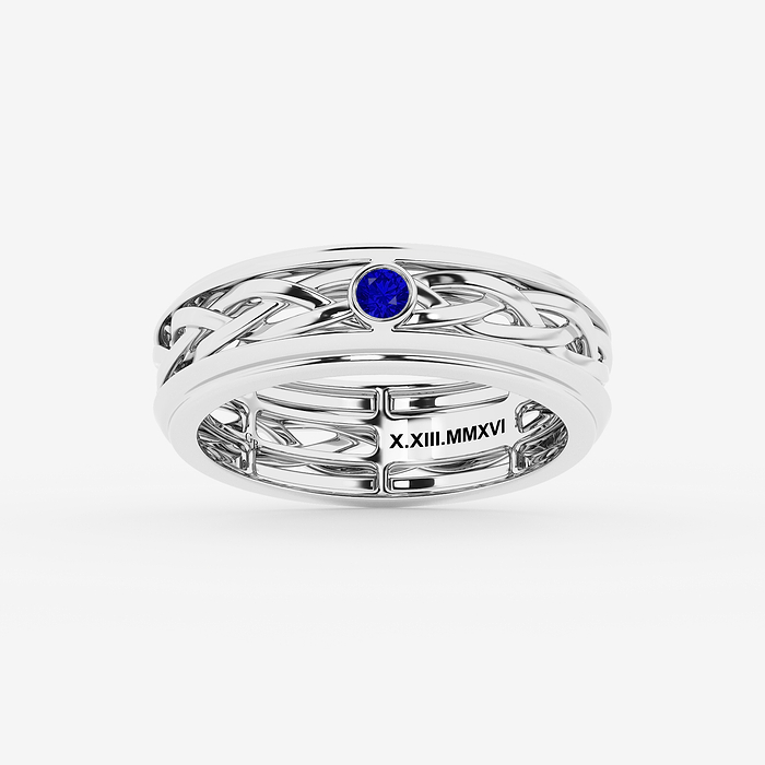 Design ID 12907 - GB Custom 3 mm Round Cut Created Sapphire Wedding Band