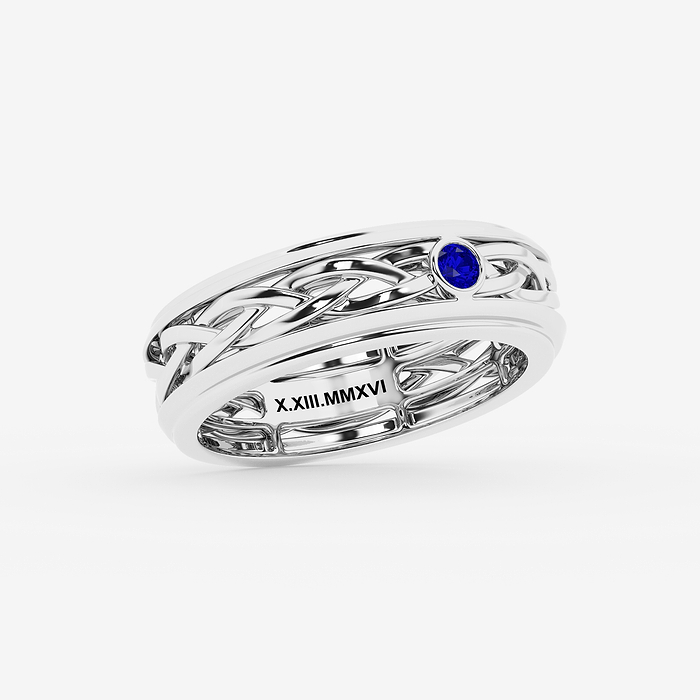 Design ID 12907 - GB Custom 3 mm Round Cut Created Sapphire Wedding Band