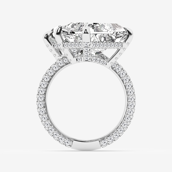 Design ID 12982 - GB Custom 13 1/5 ctw Heart and Radiant Lab Grown Diamond Hidden Halo Engagement Ring