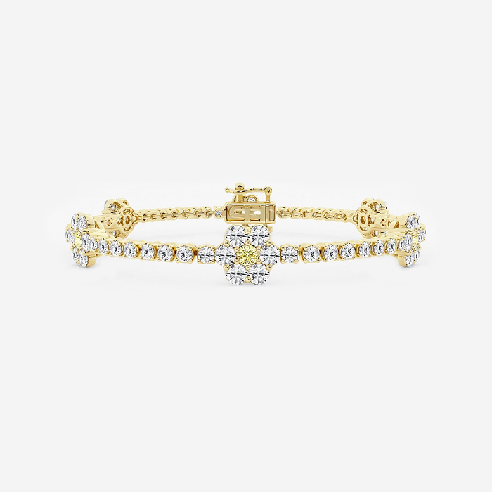 Design ID 4650 - Truly Custom 4 ctw Round Lab Grown Diamond Flower Fashion Bracelet - 7 Inches