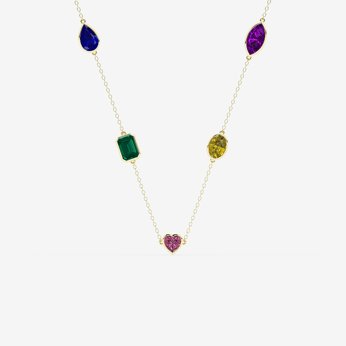 Design ID 10893 - Truly Custom Multi Shape Created Multi Color Fashion Necklace