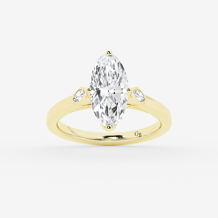 Design ID 9991 - Truly Custom 2 1/8 ctw Moval Lab Grown Diamond Three Stone Engagement Ring
