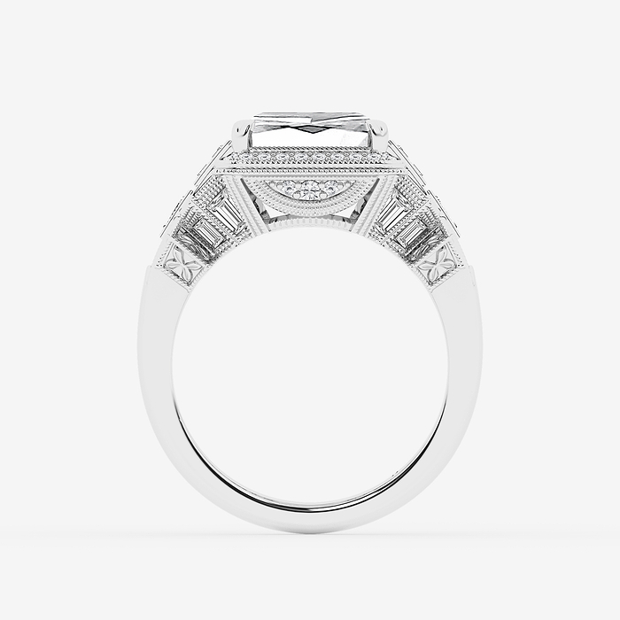 Design ID 12793 - GB Custom 4 3/4 ctw Asscher Lab Grown Diamond Vintage Engagement Ring Customer Selected Diamond SKU NI-848D9AE50