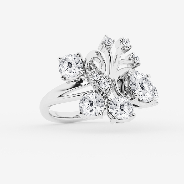 Design ID 12530 - GB Custom 3 1/6 ctw Round Lab Grown Diamond Side Stone Engagement Ring