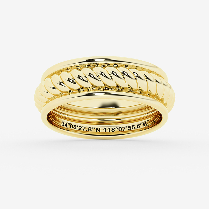 Design ID 12647 - GB Custom Twisted Rope Wedding Band - 8mm Width