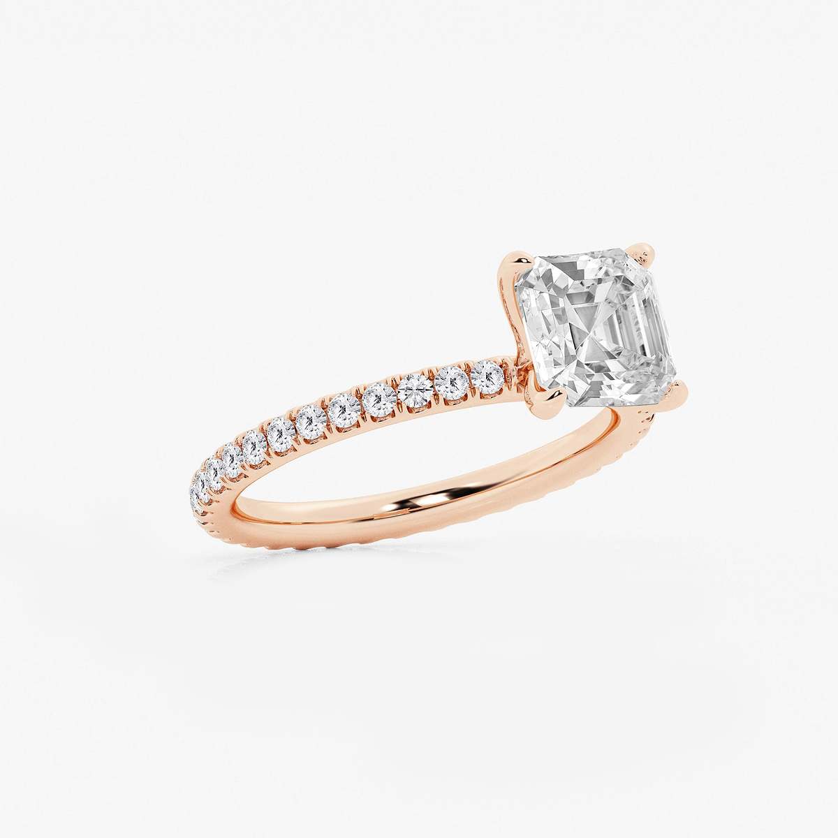 Additional Image 1 for  3 ctw Asscher Lab Grown Diamond Eternity Engagement Ring