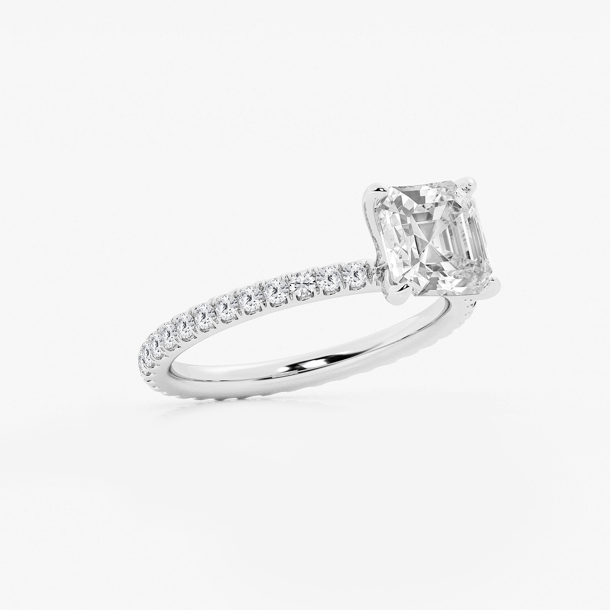 Additional Image 1 for  3 ctw Asscher Lab Grown Diamond Eternity Engagement Ring