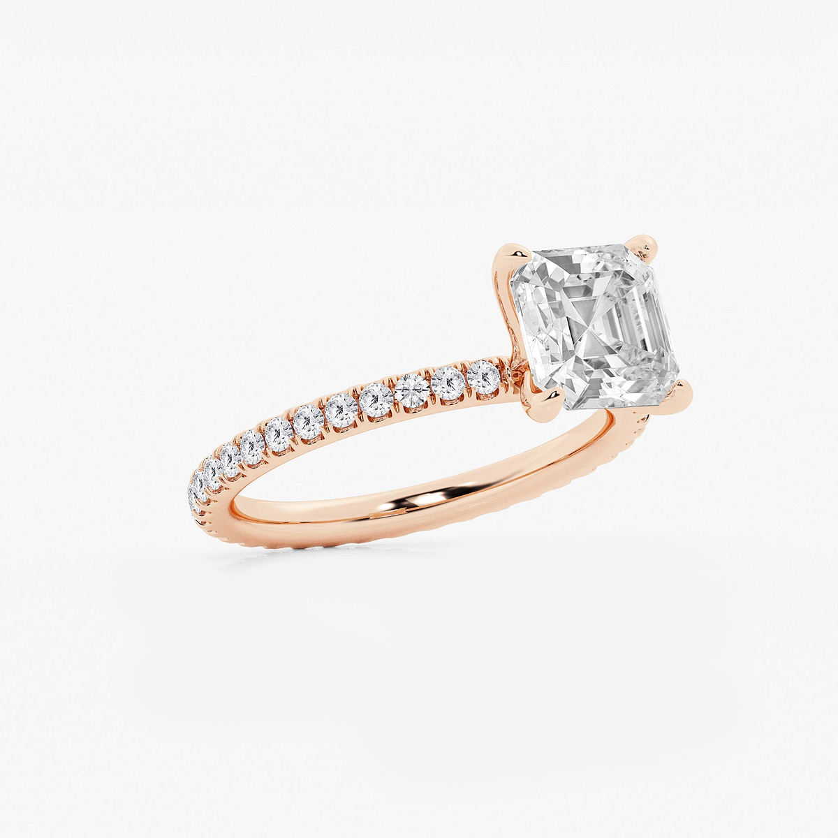 Additional Image 1 for  7 ctw Asscher Lab Grown Diamond Eternity Engagement Ring