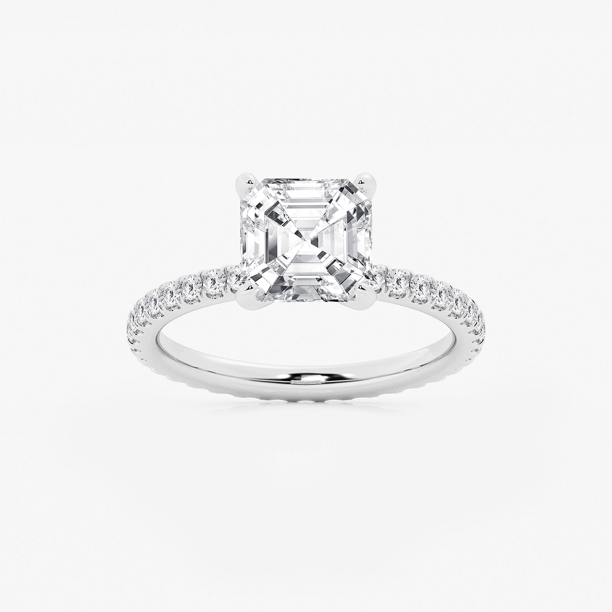 5 3/4 ctw Asscher Lab Grown Diamond Eternity Engagement Ring