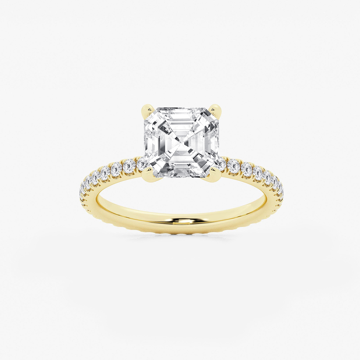 9 ctw Asscher Lab Grown Diamond Eternity Engagement Ring