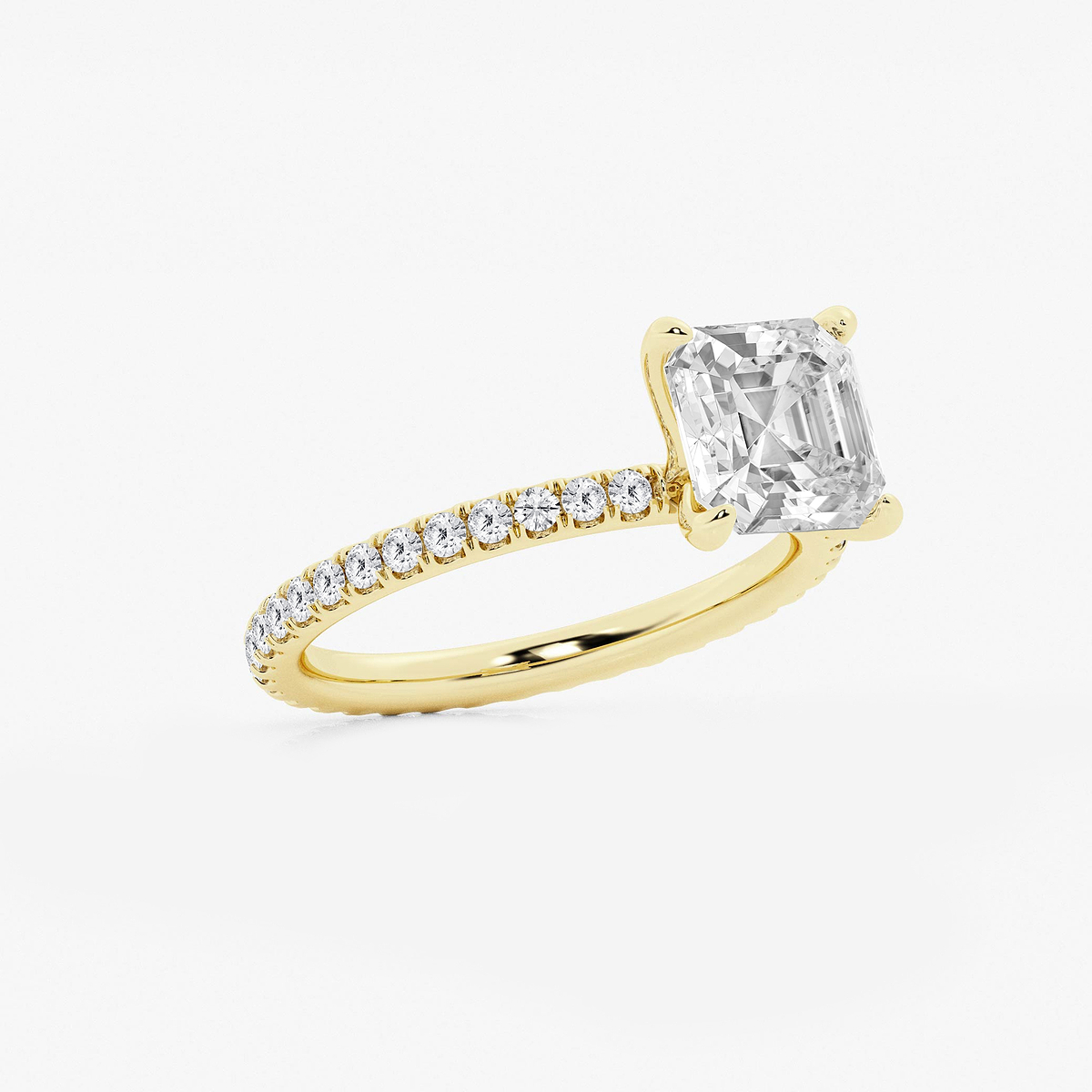Additional Image 1 for  9 ctw Asscher Lab Grown Diamond Eternity Engagement Ring