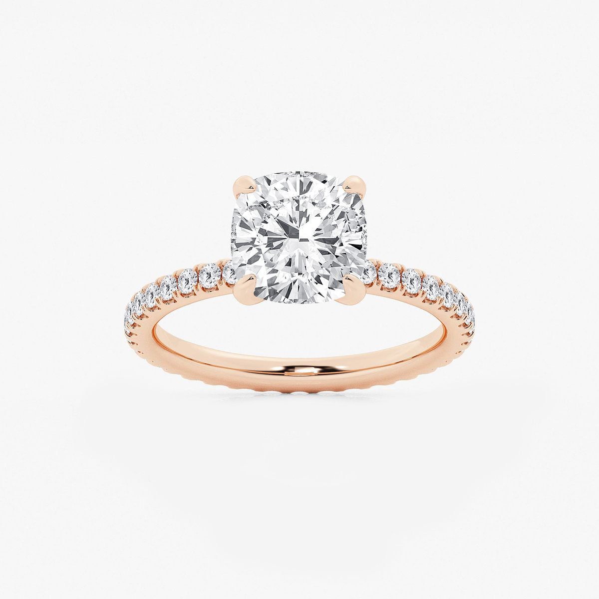 7 ctw Cushion Lab Grown Diamond Eternity Engagement Ring