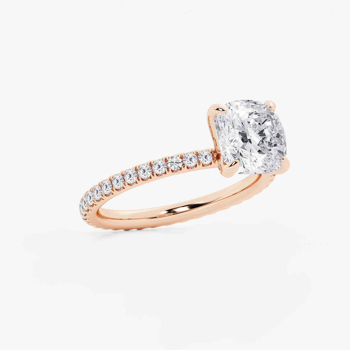 Additional Image 1 for  7 ctw Cushion Lab Grown Diamond Eternity Engagement Ring