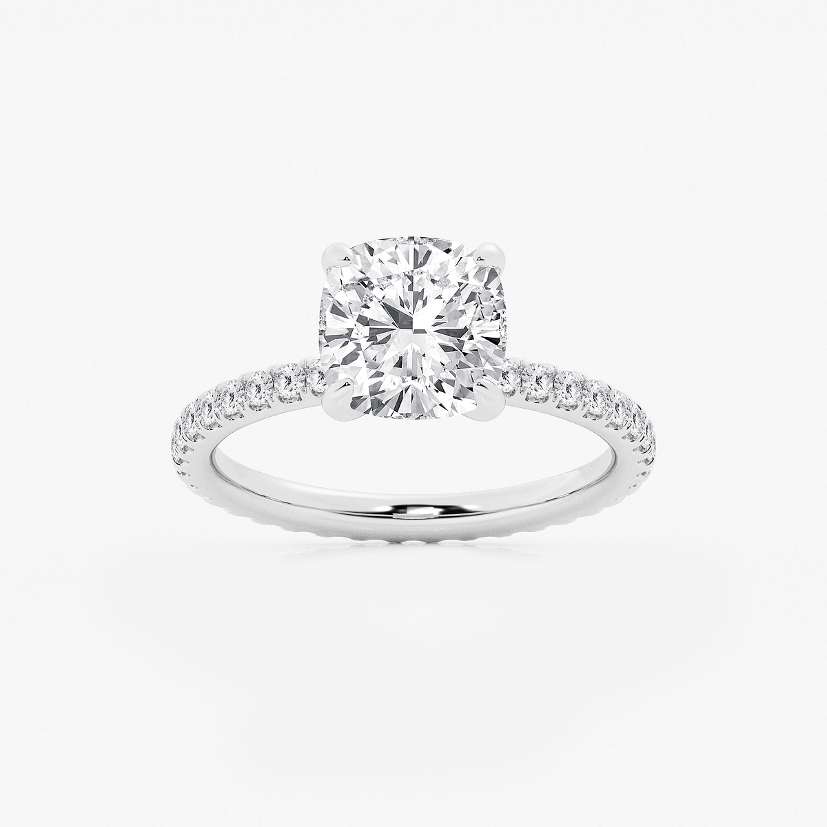3 1/2 ctw Cushion Lab Grown Diamond Eternity Engagement Ring