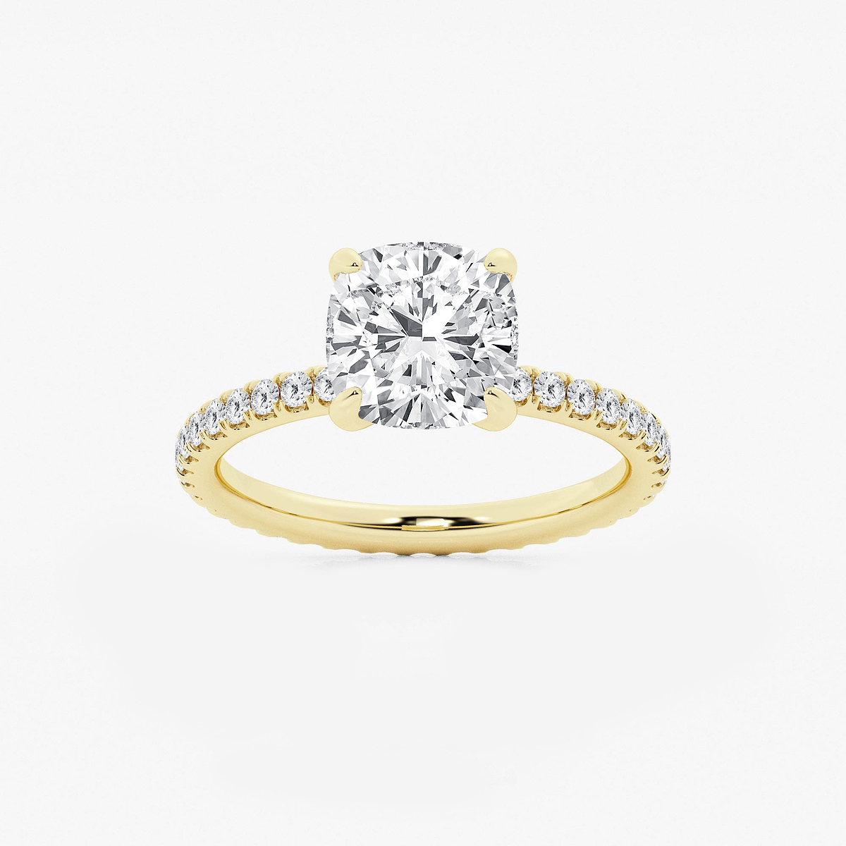 7 ctw Cushion Lab Grown Diamond Eternity Engagement Ring
